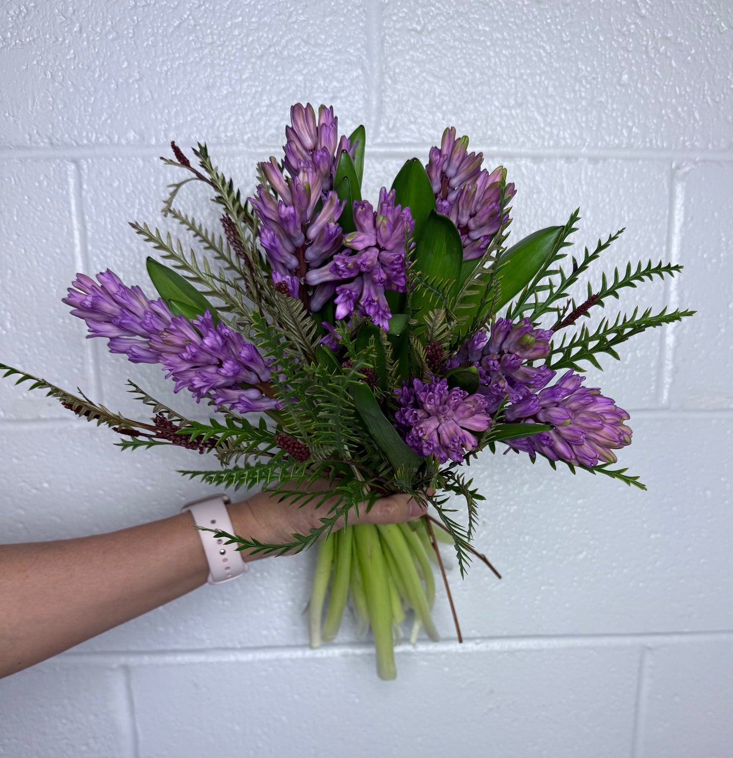 Hyacinth hand-tied bouquet