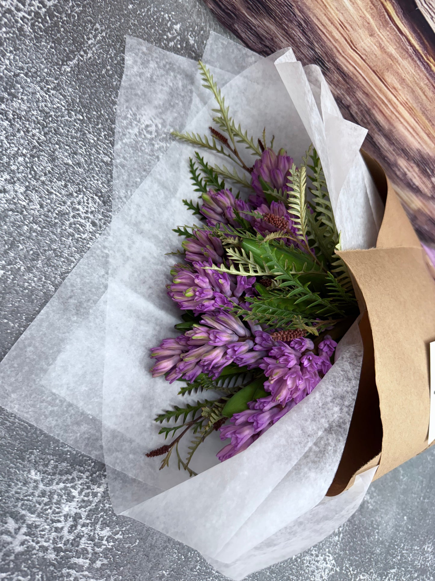 Hyacinth hand-tied bouquet